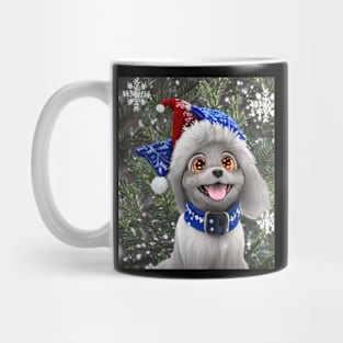 Fluffy anime dog with hat Mug